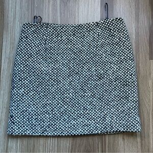 J Crew Black and White Tweed Mini Skirt